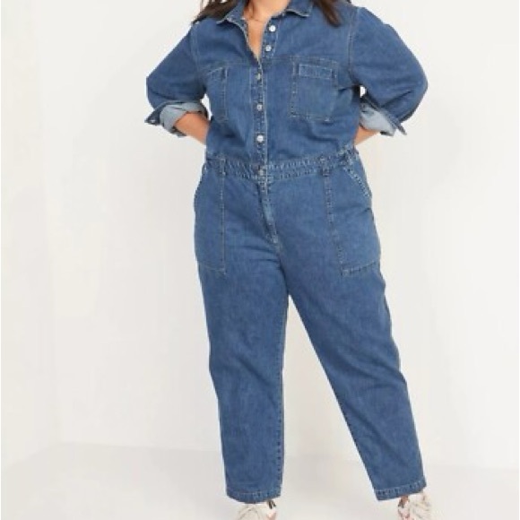 Old Navy Blue Denim Women's Jumpsuit - Picture 5 of 5